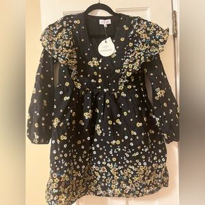 Tuckernuck LOST & WANDER BLACK MULTI FLORAL FIELD OF DREAMS MINI DRESS - Size XS